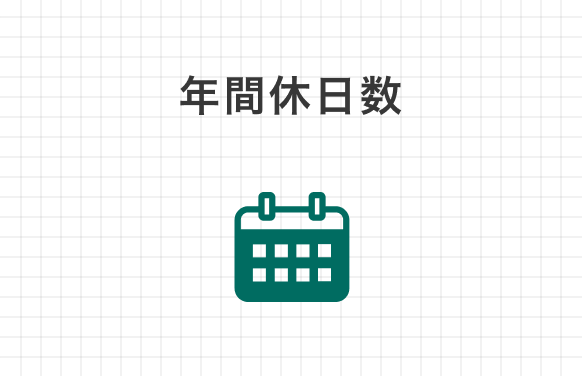 年間休日数 122日 土日・祝日は休みとなっており、しっかり体と心を休めることができます。スポーツ観戦や音楽ライブなど、趣味を全力で楽しむ社員が多く、好きなものの話題で盛り上がることも少なくありません。<br>【休日･休暇について】<br>完全週休2日制（土日祝）、年末年始（5日間）、夏期休暇（有休取得推奨期間）、年次有給休暇、慶弔休暇、産前産後休暇